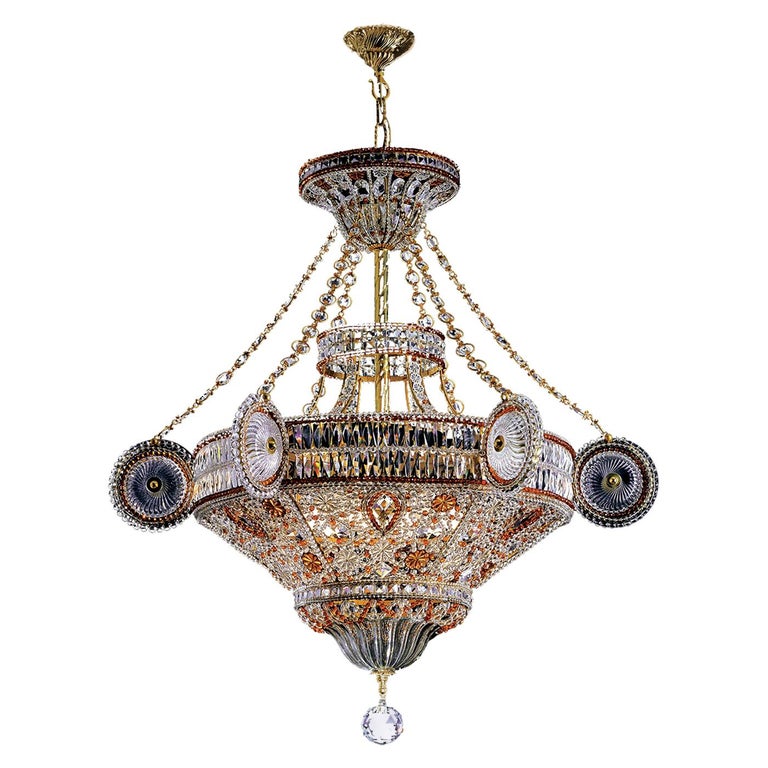 Large Red Crystal Chandelier by Banci For Sale at 1stDibs