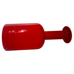 Large Red Danish Mid Century  Gulvase by Otto Brauer for Holmegaard