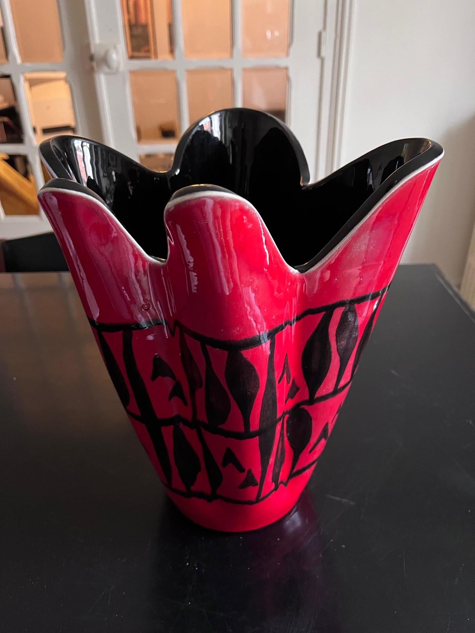 Große rote Elchinger-Vase  im Angebot 2