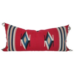 Antique Large Red Eye Dazzler Pillow with Fringe