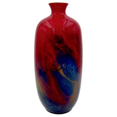 Large Red Flambé Art Deco Vase from Royal Doulton, circa 1930