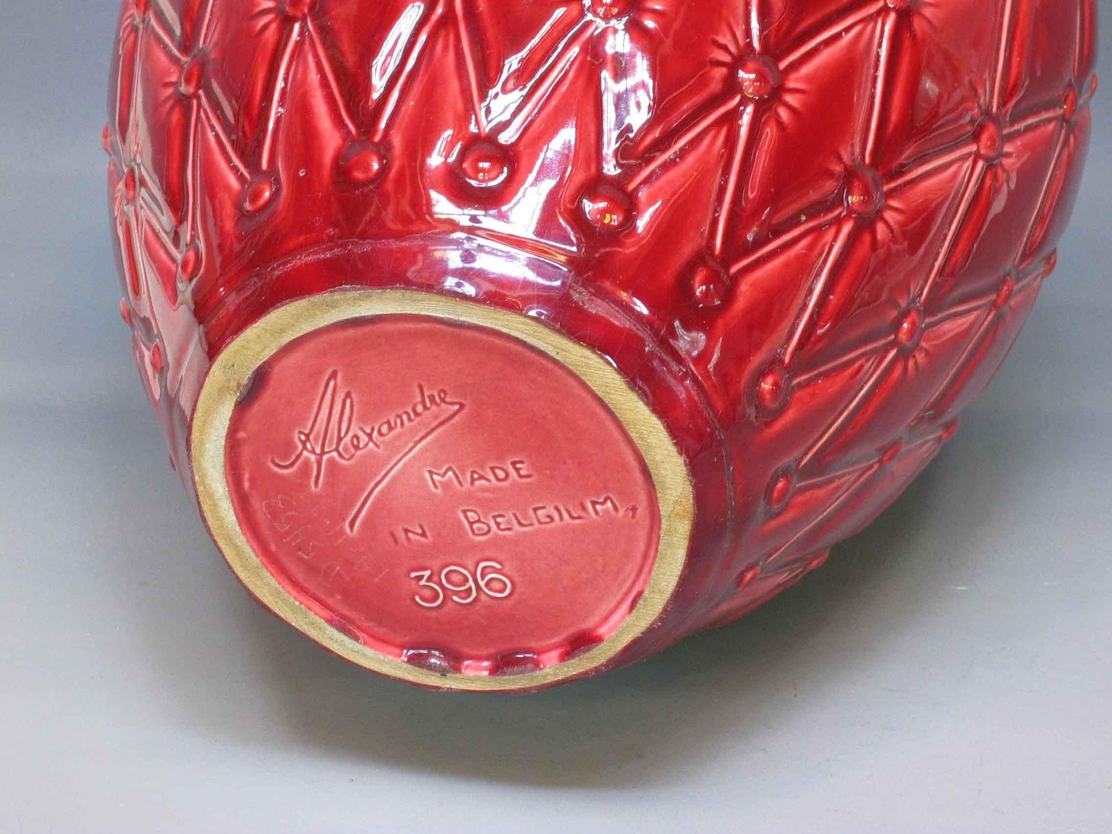 20th Century Large Red Glazed Art Studio Pottery Vase For Sale