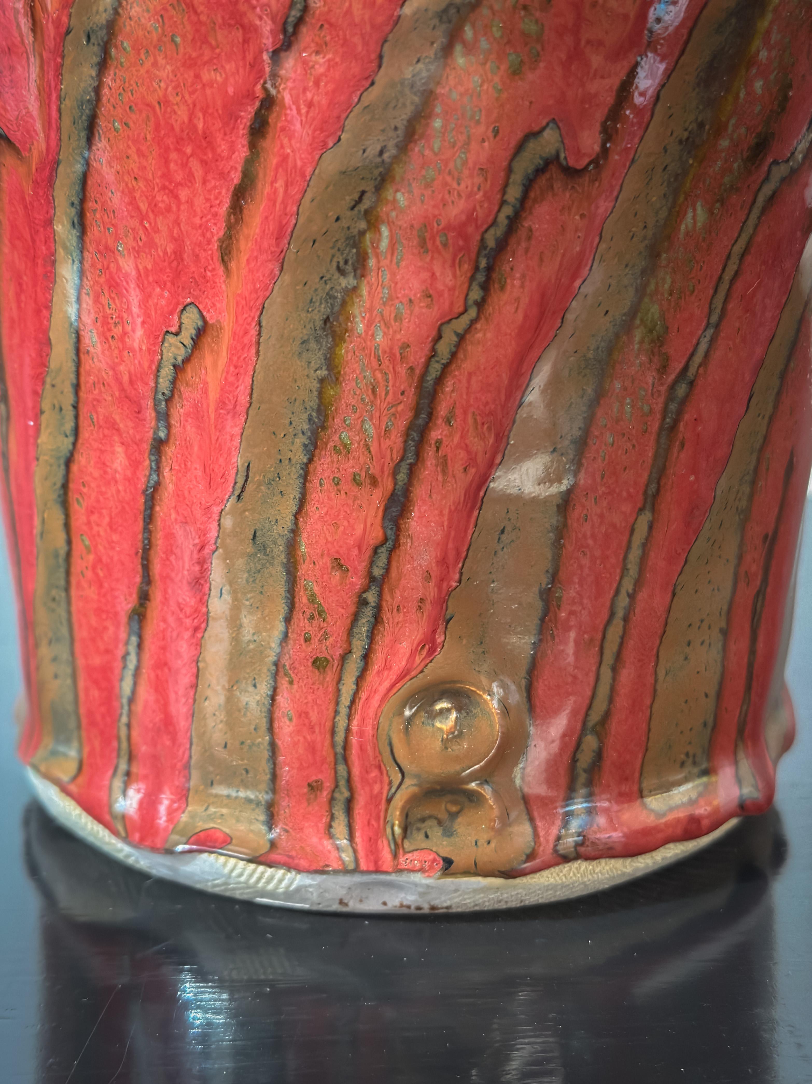Other British Studio Pottery, Red Glazed Vase, Japanese-Style, David Frith, 1980s For Sale