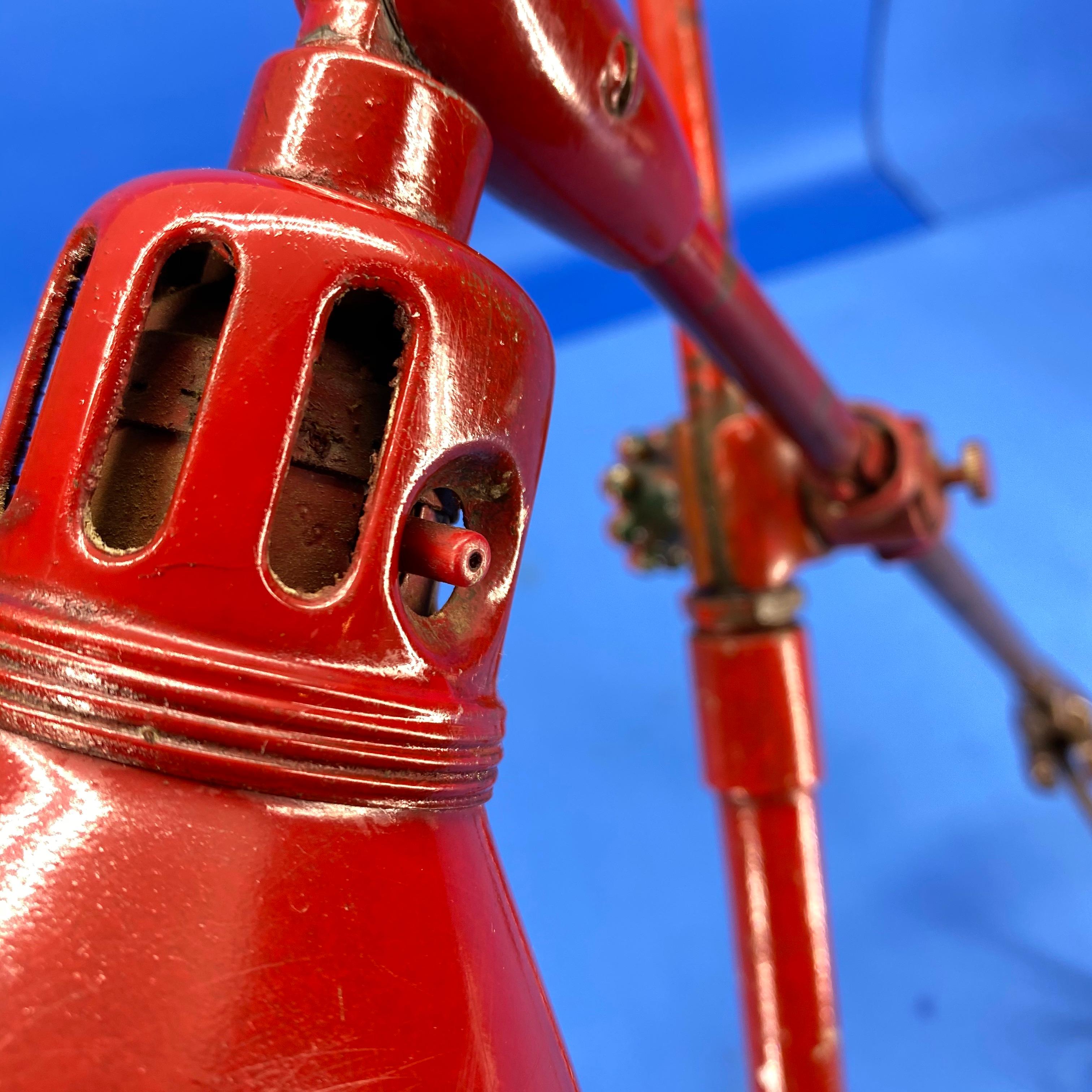 Iron Large Red Industrial Metal Floor Lamp By O. C. White