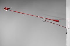 Large Red Italian Wall Lamp by Arteluce by Paolo Rizzato, 1980's F375