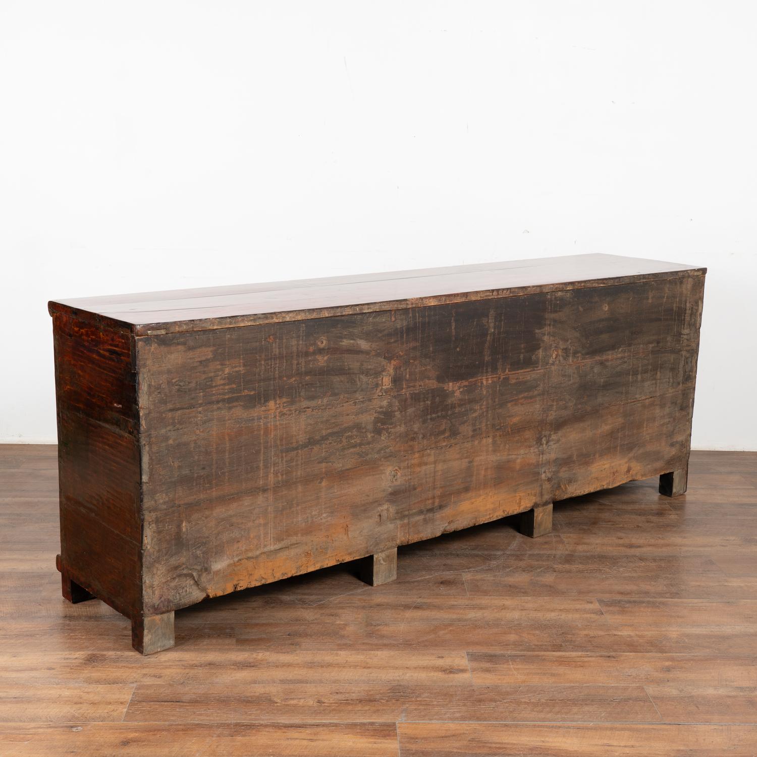 Large Red Lacquer Chinese Sideboard Console, circa 1860-80 7