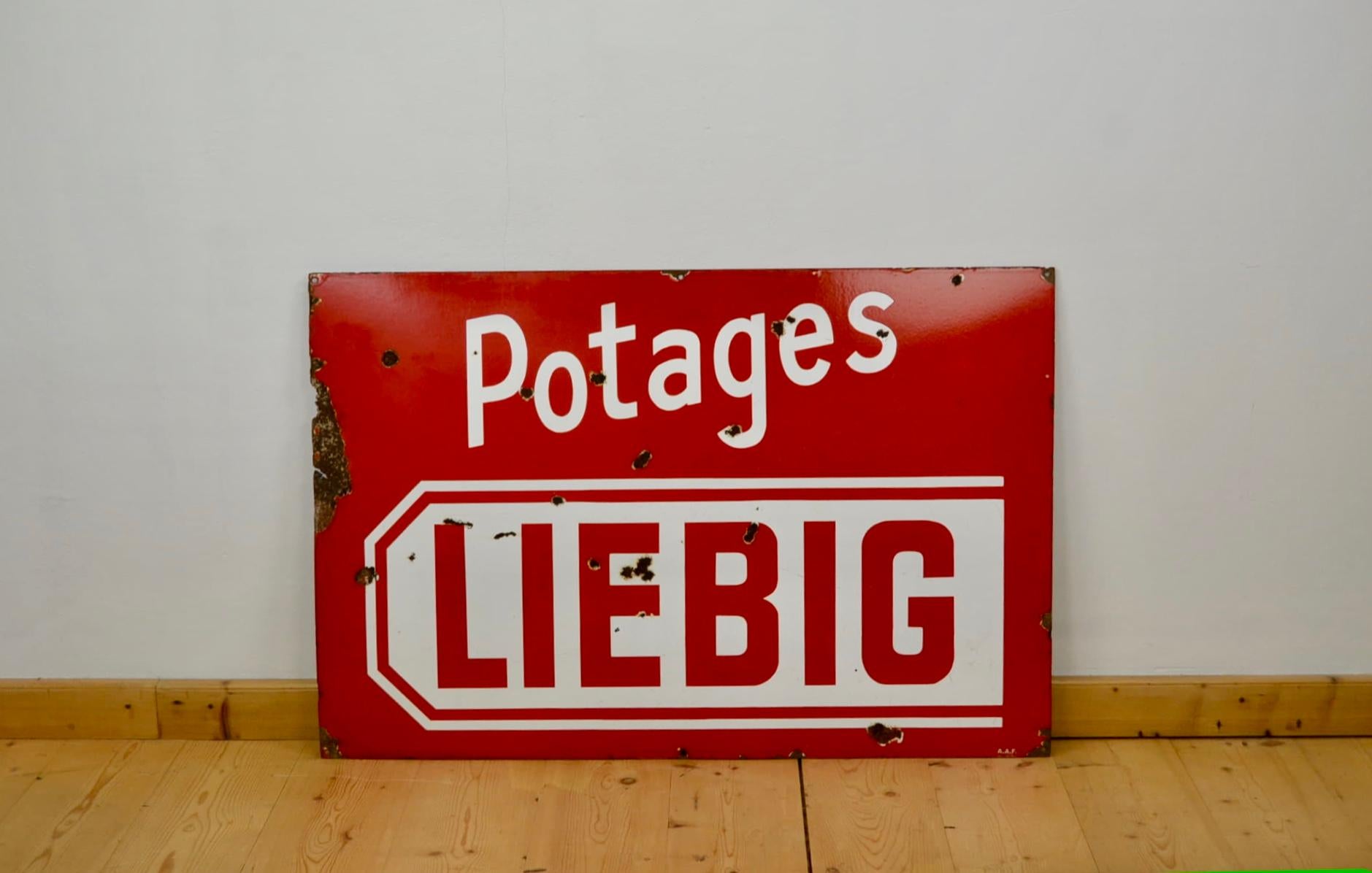 Large Red Liebig Sign, 1950s For Sale 2