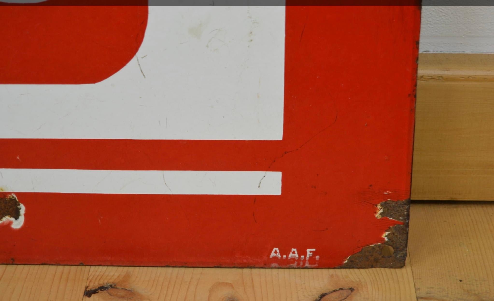 Metal Large Red Liebig Sign, 1950s For Sale