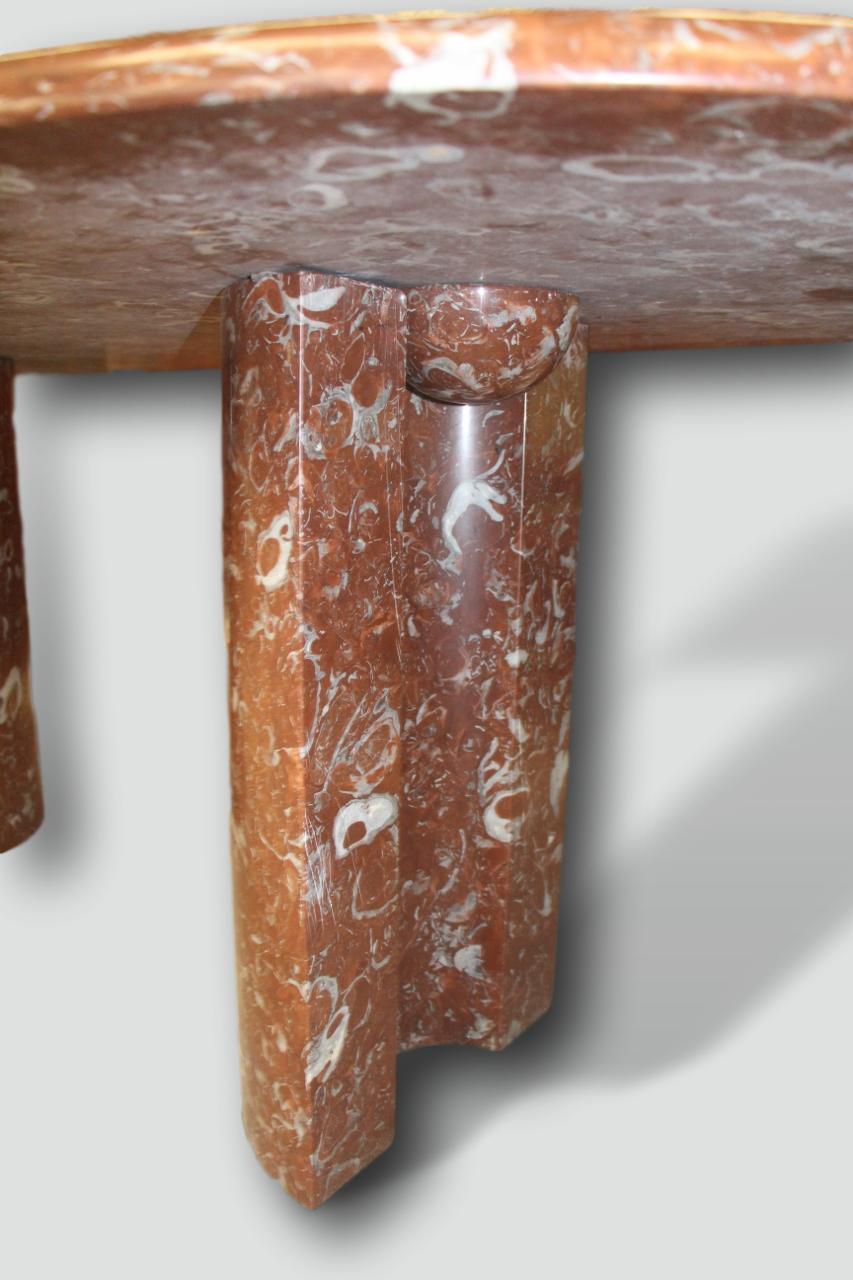 red marble coffee table
