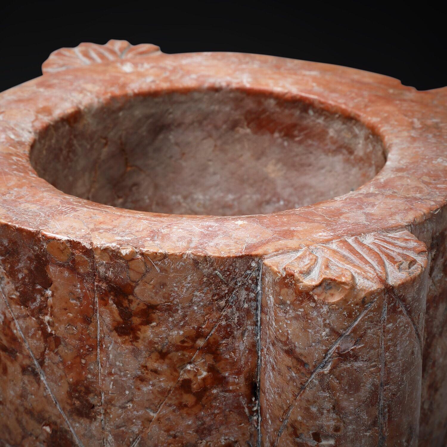 Italian Large Red Marble Mortar '18th Century, North Italy' For Sale