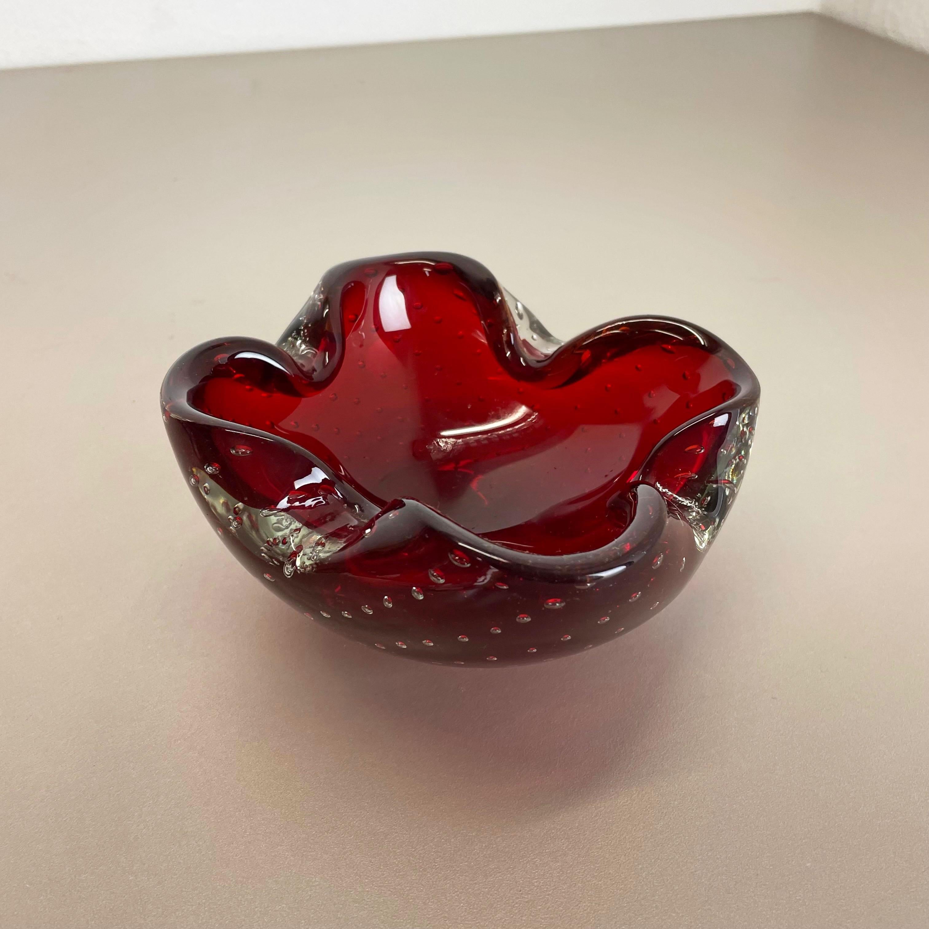 murano red glass bowl