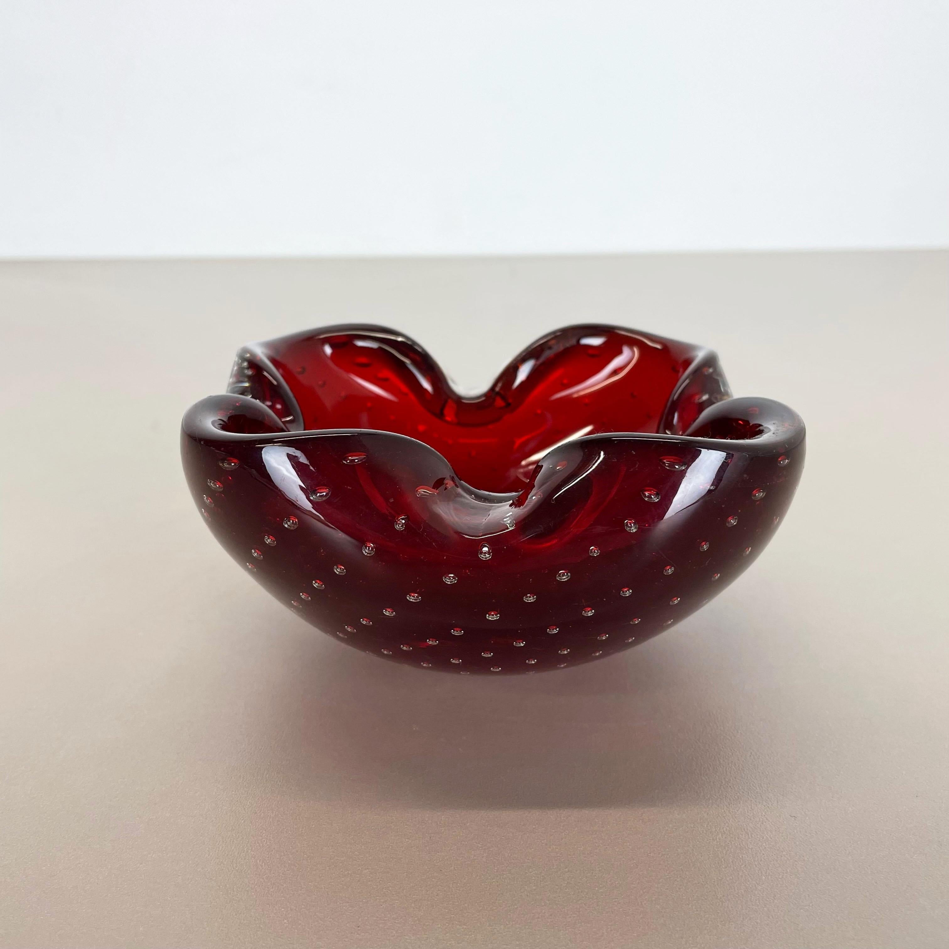 vintage red murano glass bowl