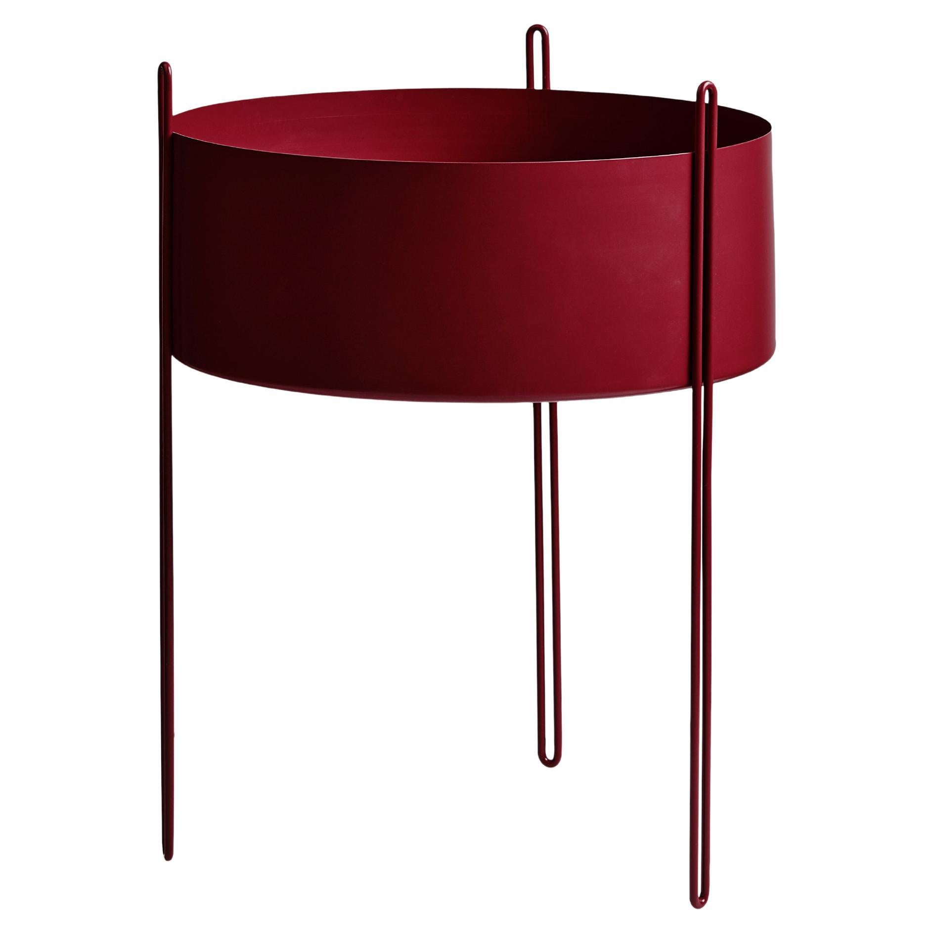 Large Red Pidestall Planter by Emilie Stahl Carlsen