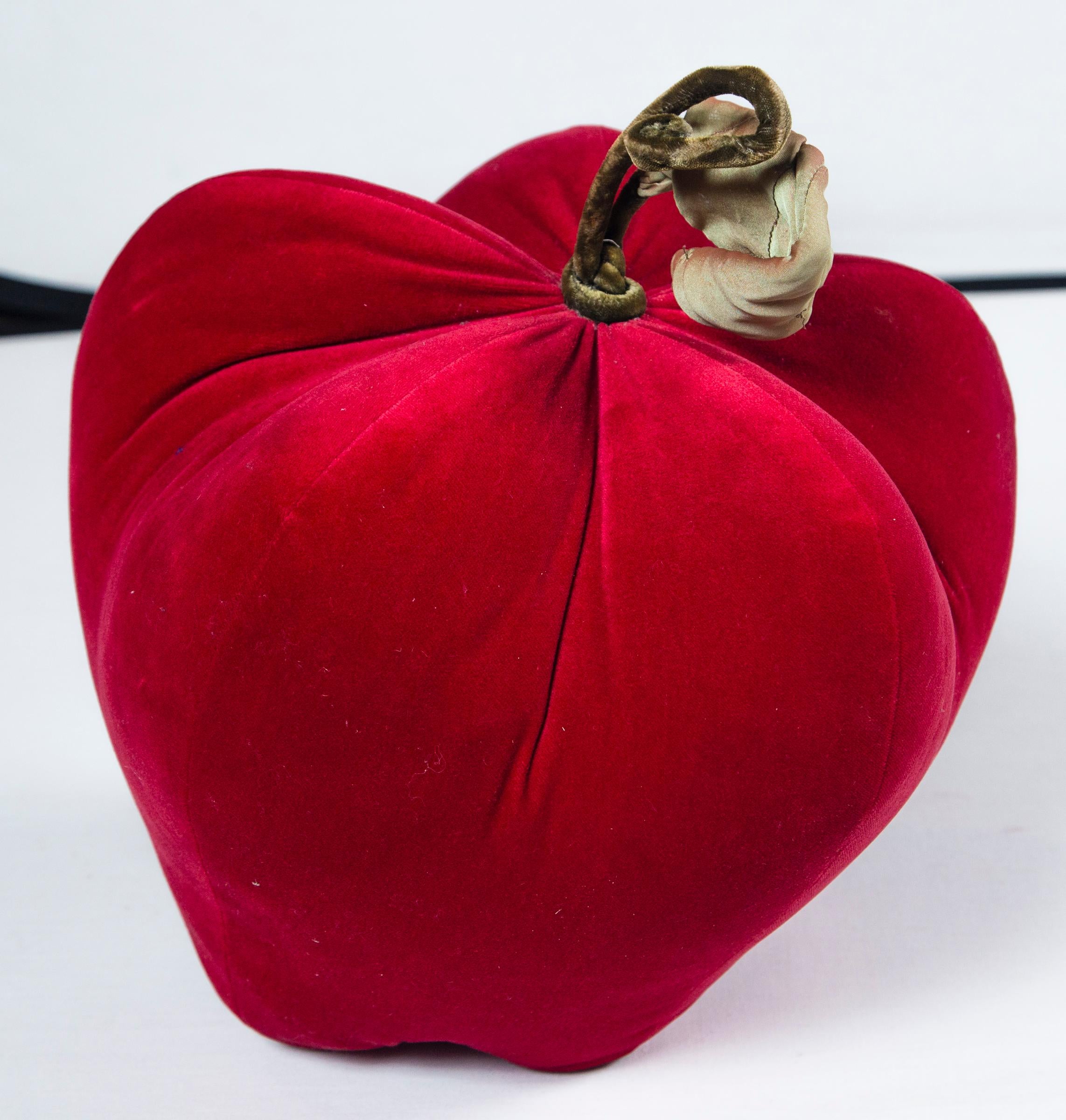 Mid-20th Century Large Red Velvet Apple