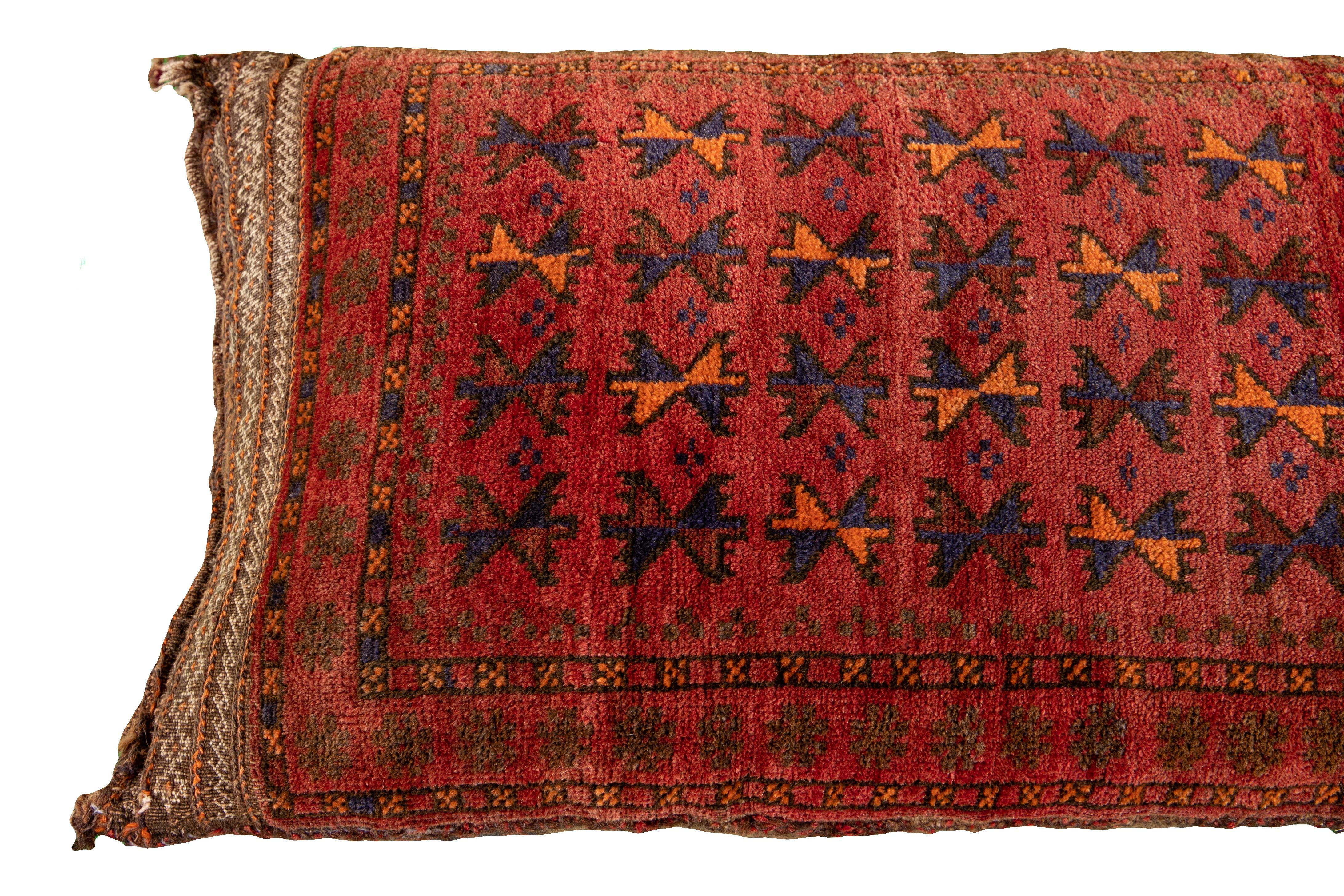 20th Century Large Red Vintage Persian Tribal Pillow