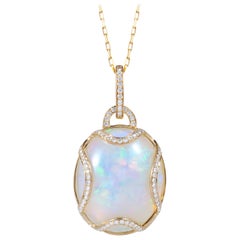 Goshwara Large Opal And Diamond Pendant