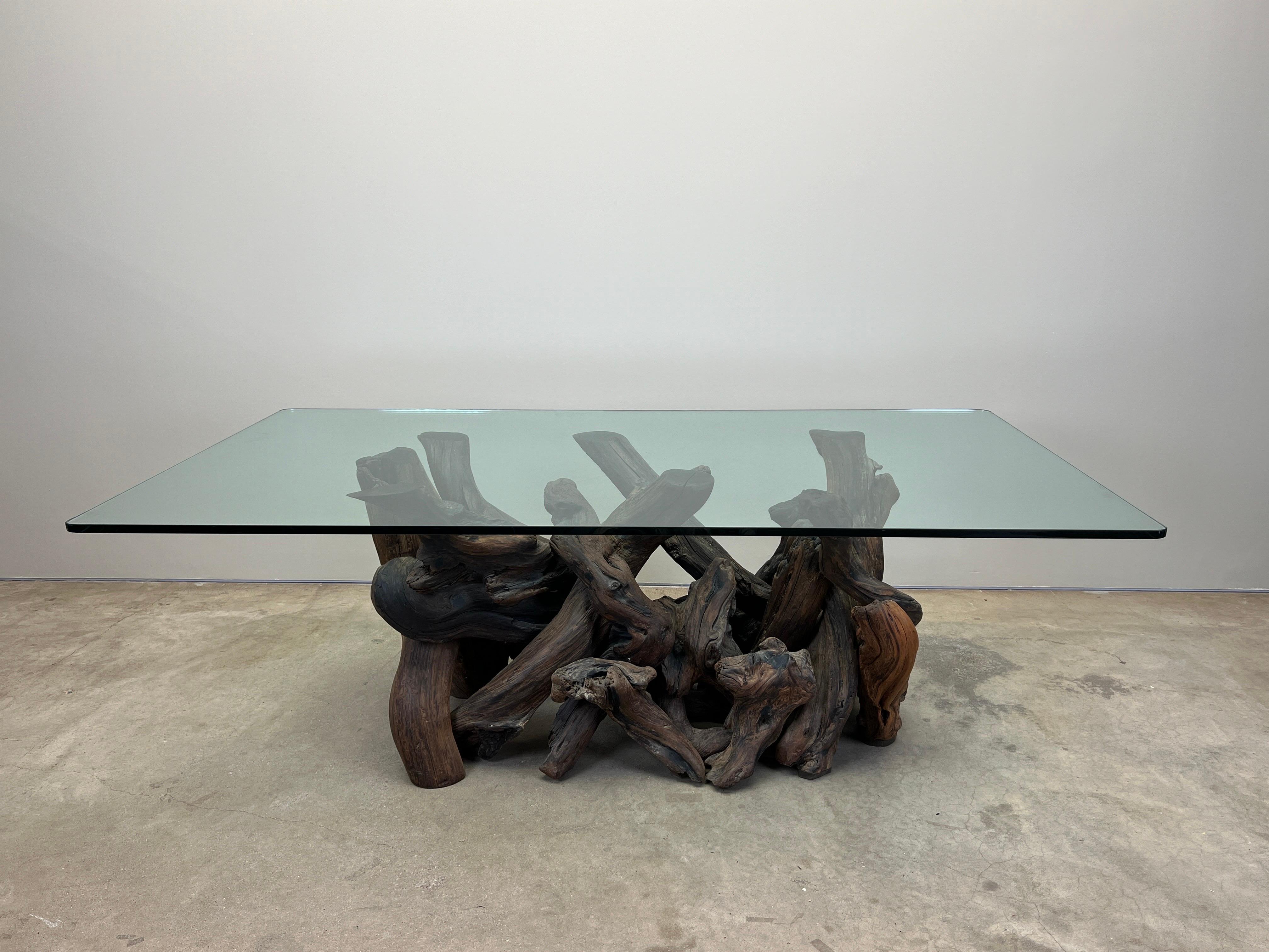 Large Redwood Burl Dining Table Bon état - En vente à Dallas, TX