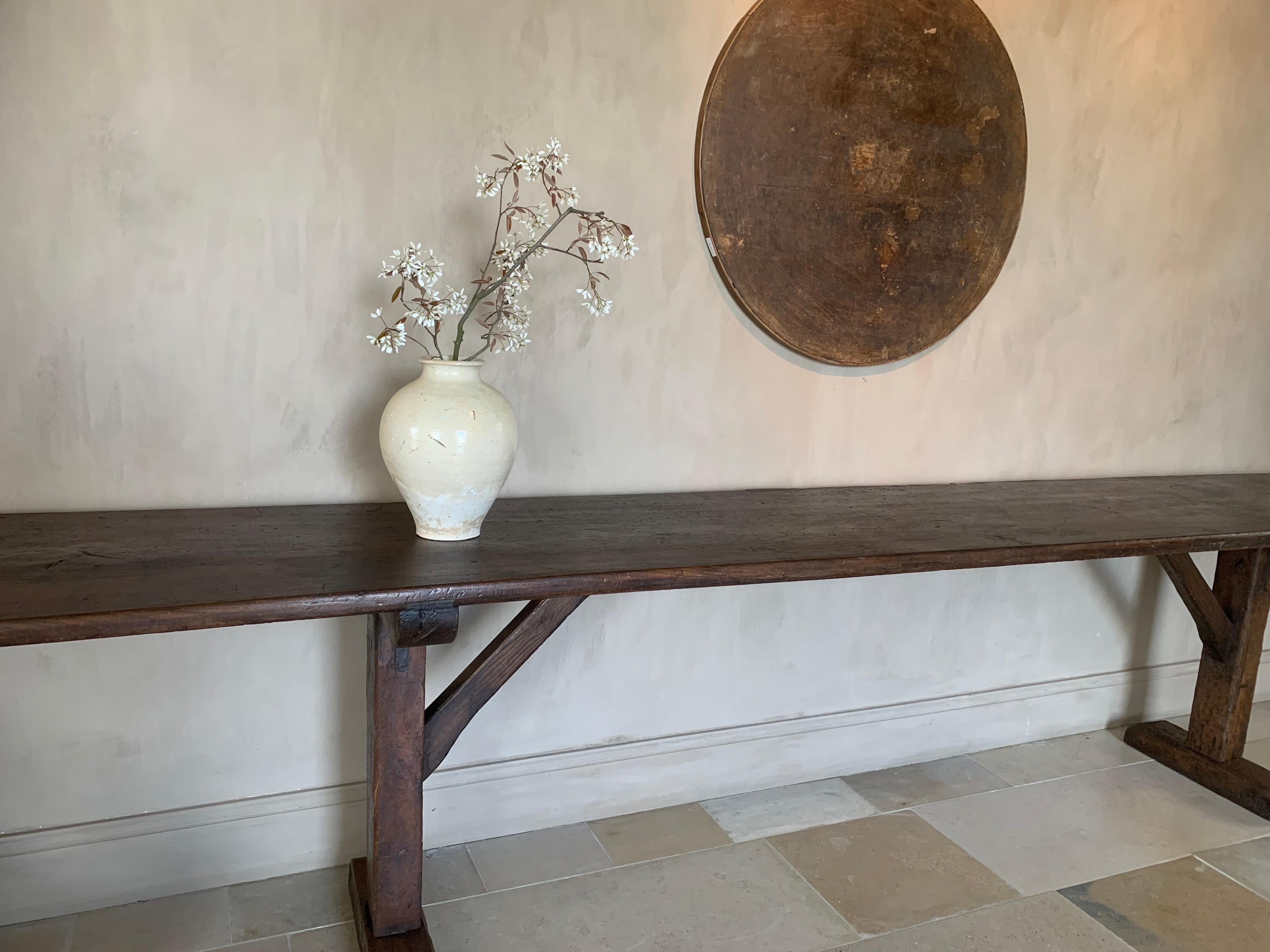 Hand-Crafted Large Refectory Console Table