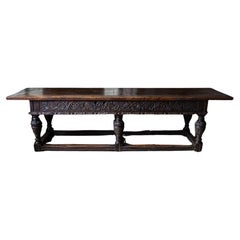 Used Large Refectory Dining Table, 18/19th Century