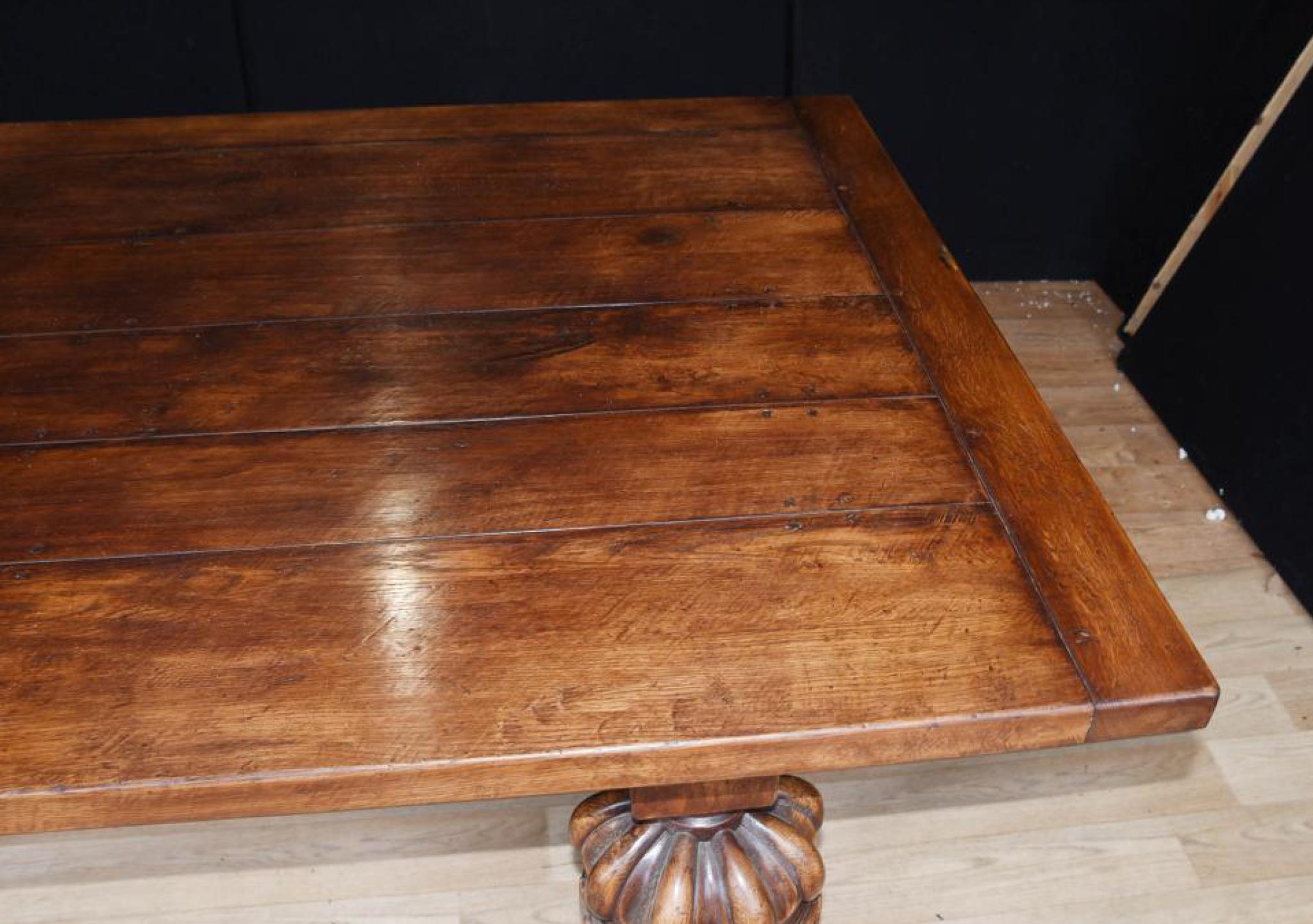 Large Refectory Table and Bench Farmhouse Kitchen Dining Set For Sale 1
