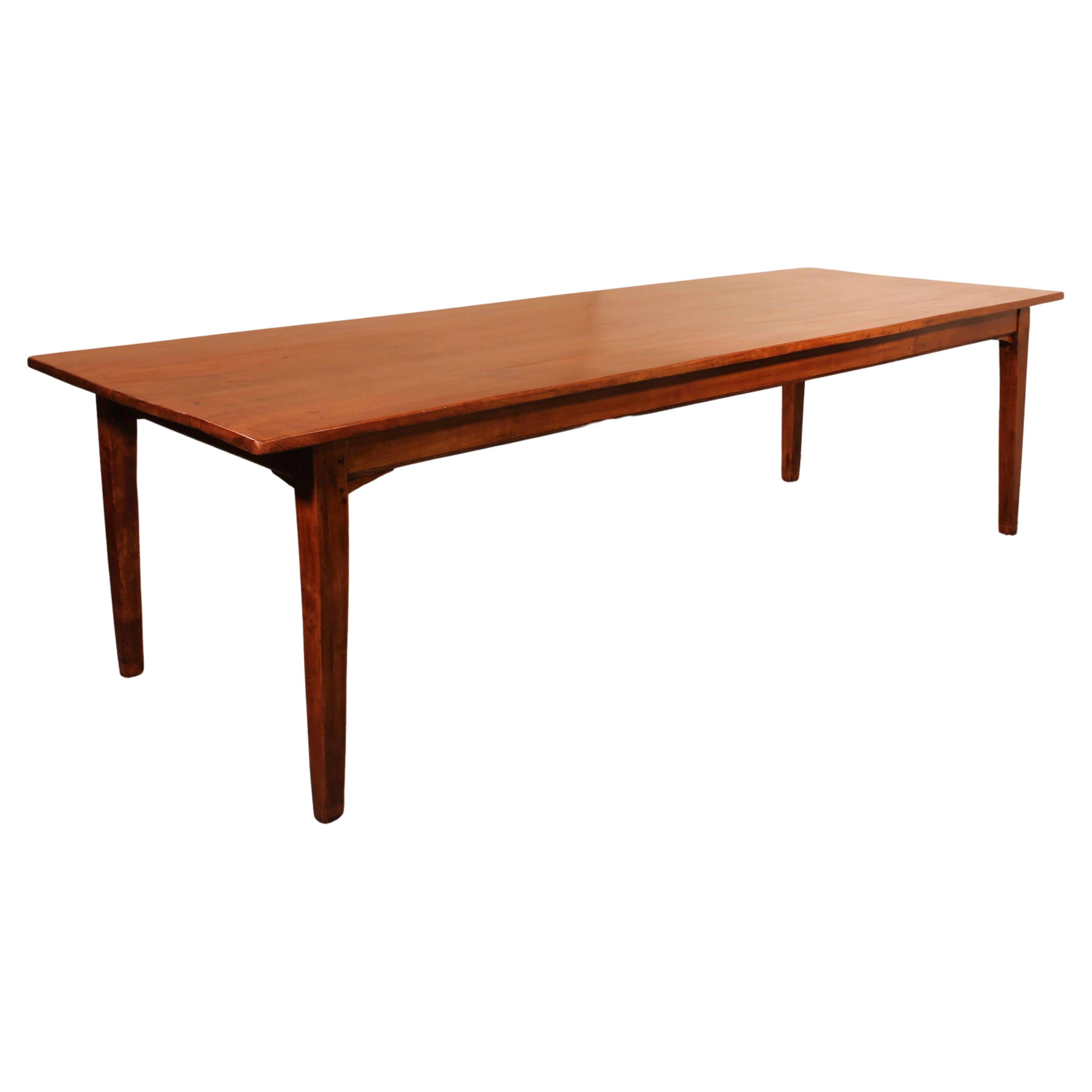 Louis XV Cherry Wood Refectory Table from Third Quarter 18th Century