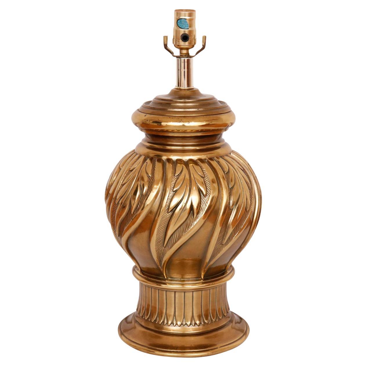 Large Regency Brass Table Lamp For Sale