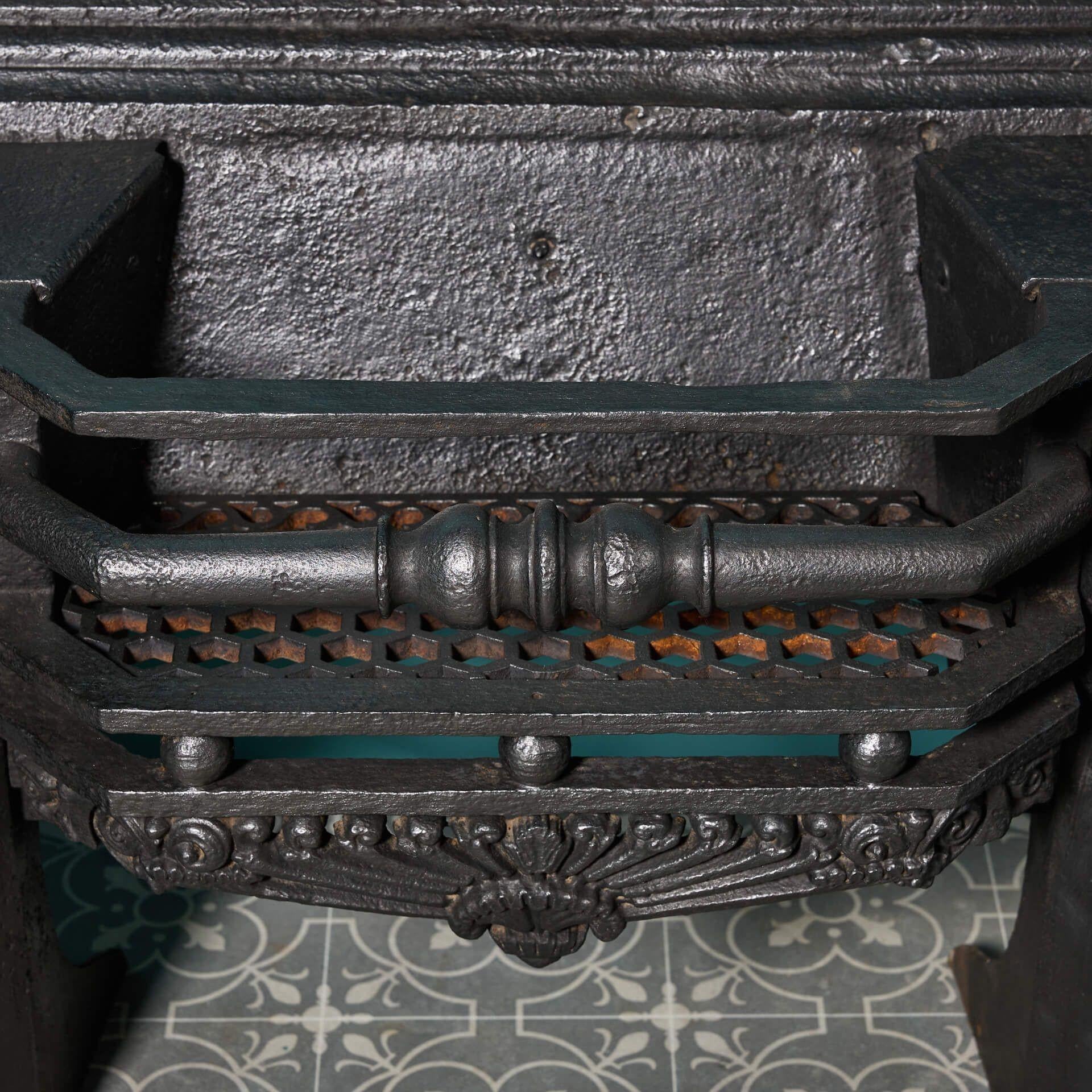 English Large Regency Cast Iron Hob Grate For Sale
