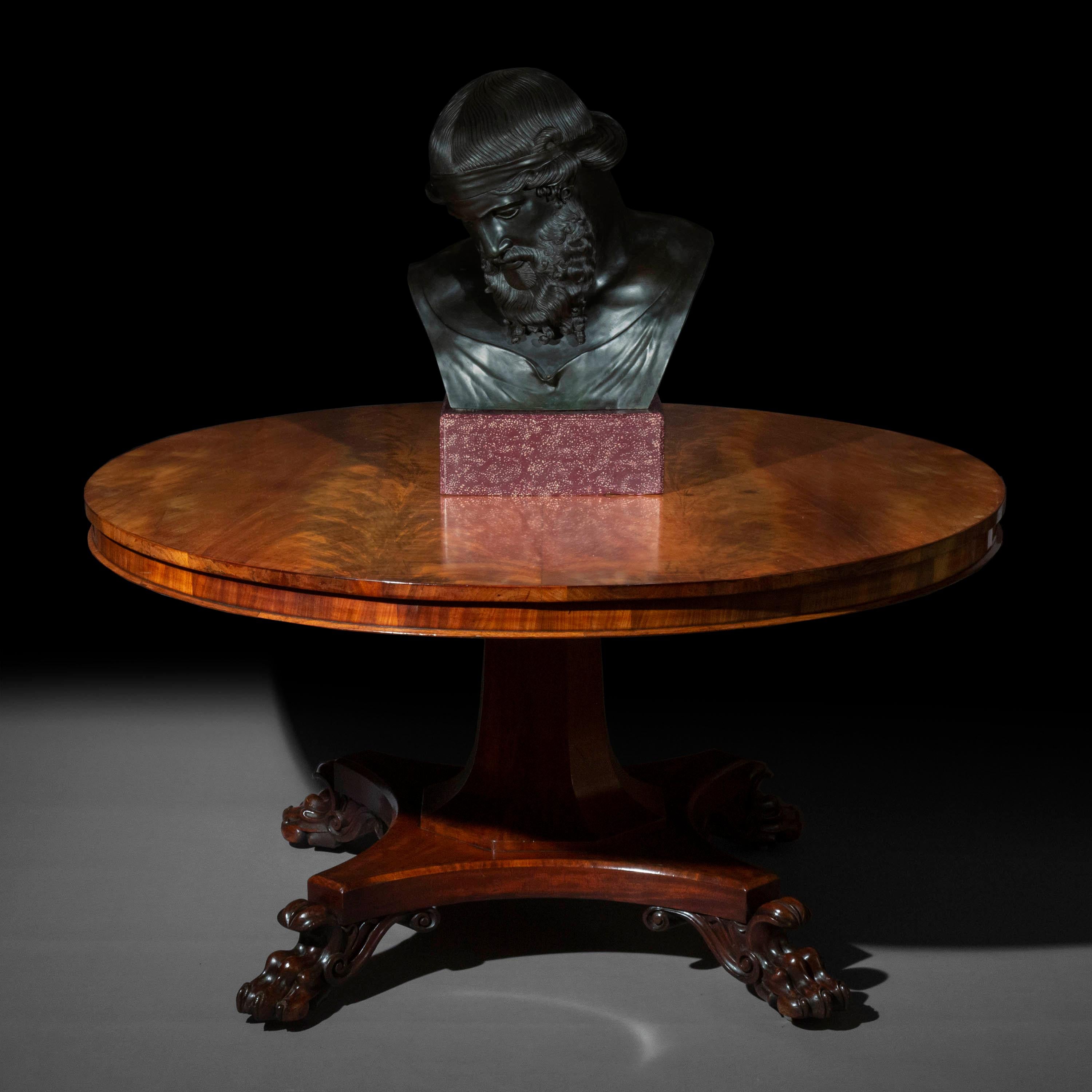 Large Regency Centre Table or Dining Table for Six In Good Condition In Richmond, London