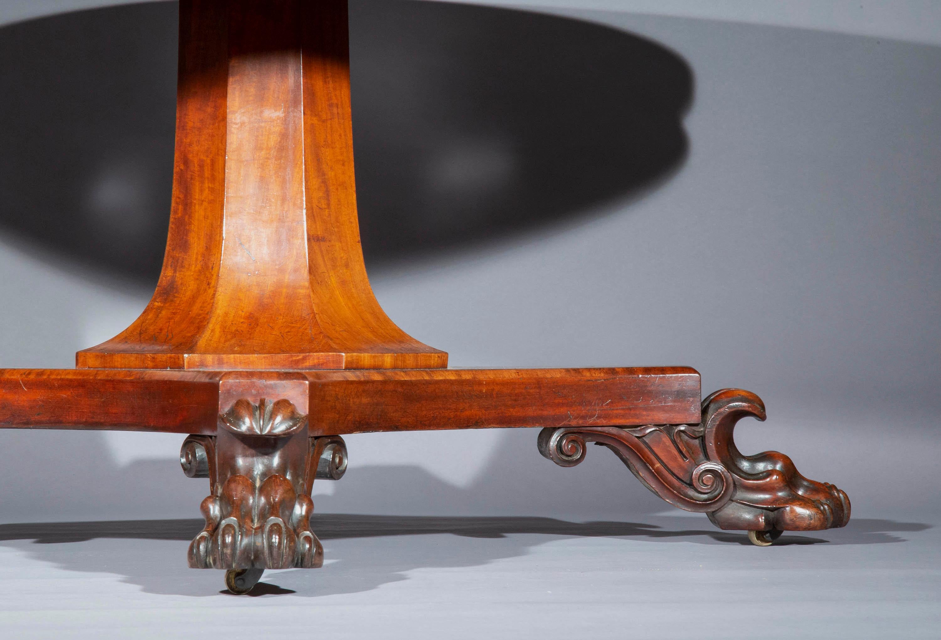 19th Century Large Regency Centre Table or Dining Table for Six