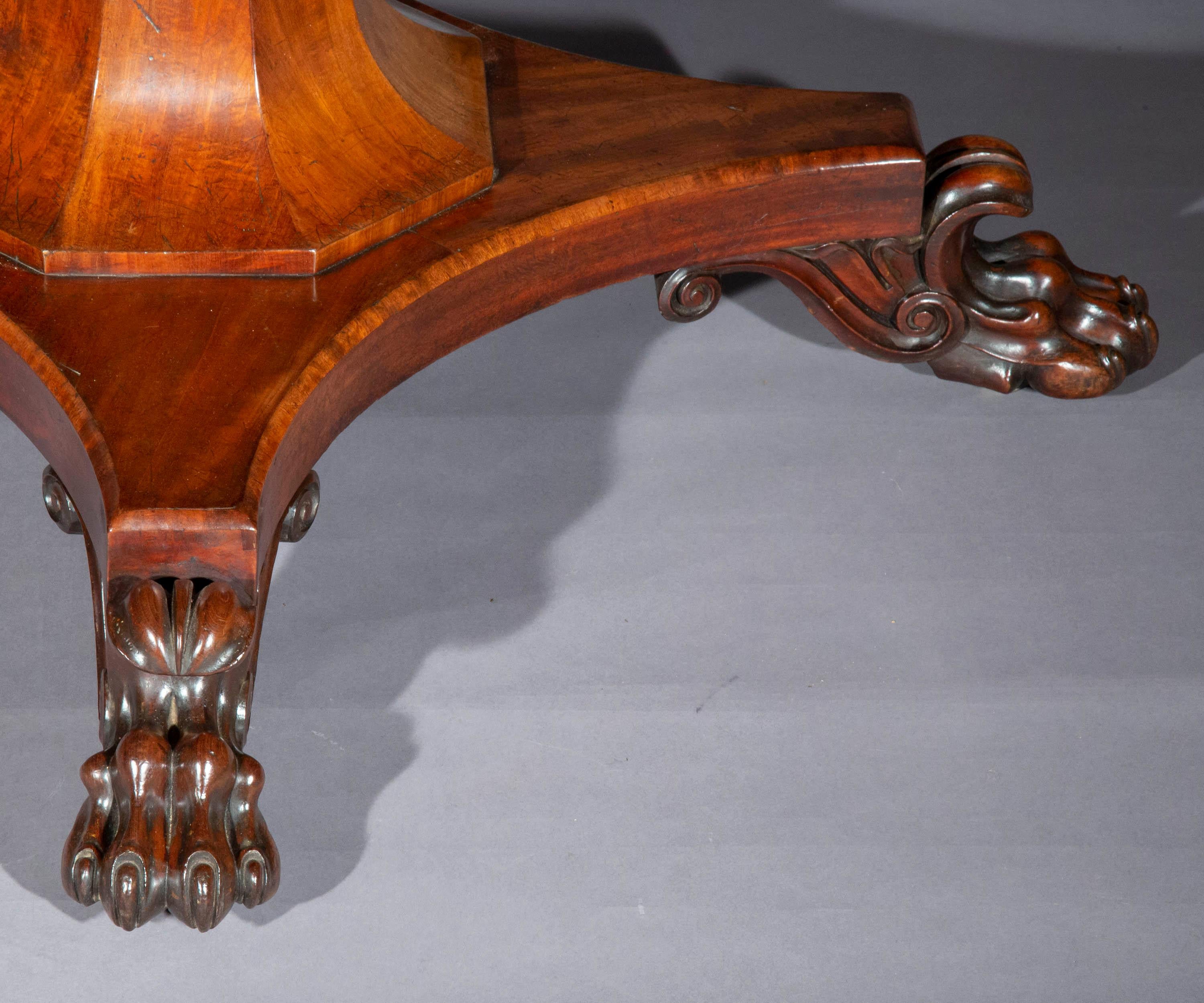 Wood Large Regency Centre Table or Dining Table for Six