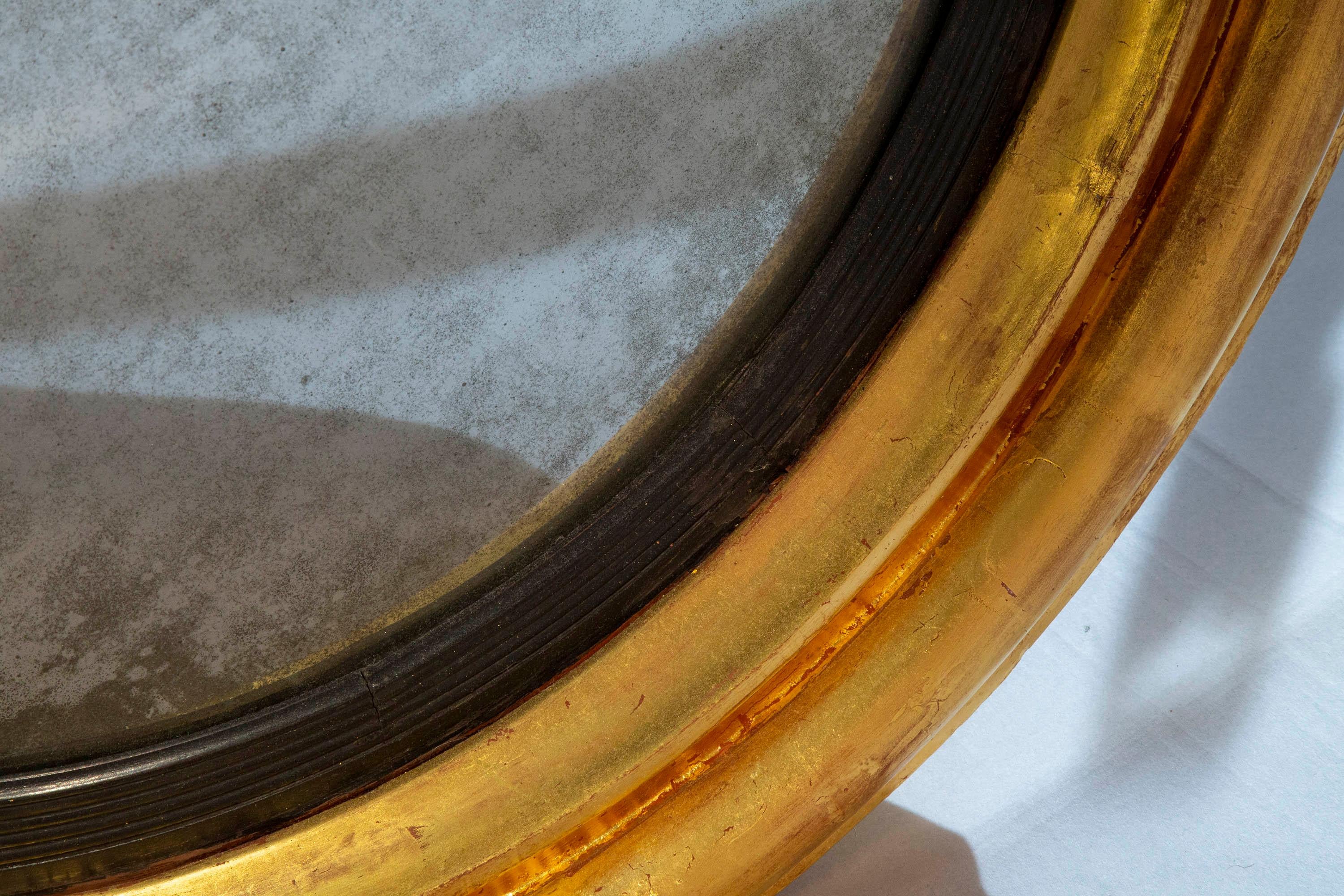 English Large Regency Circular Convex Mirror