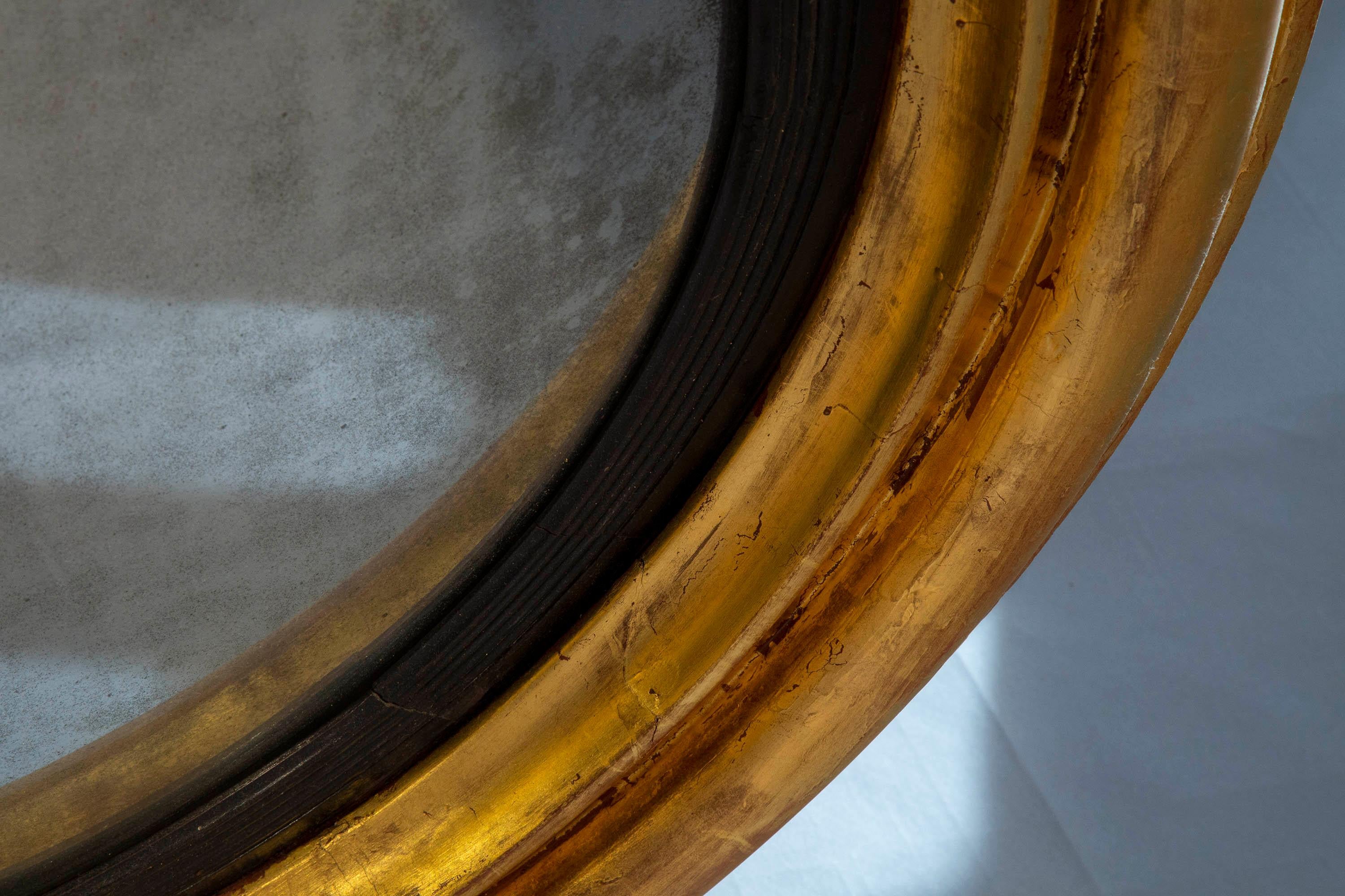 Large Regency Circular Convex Mirror In Good Condition In London, GB