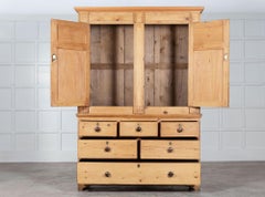 Large Regency English Estate Made Pine Housekeepers Cupboard