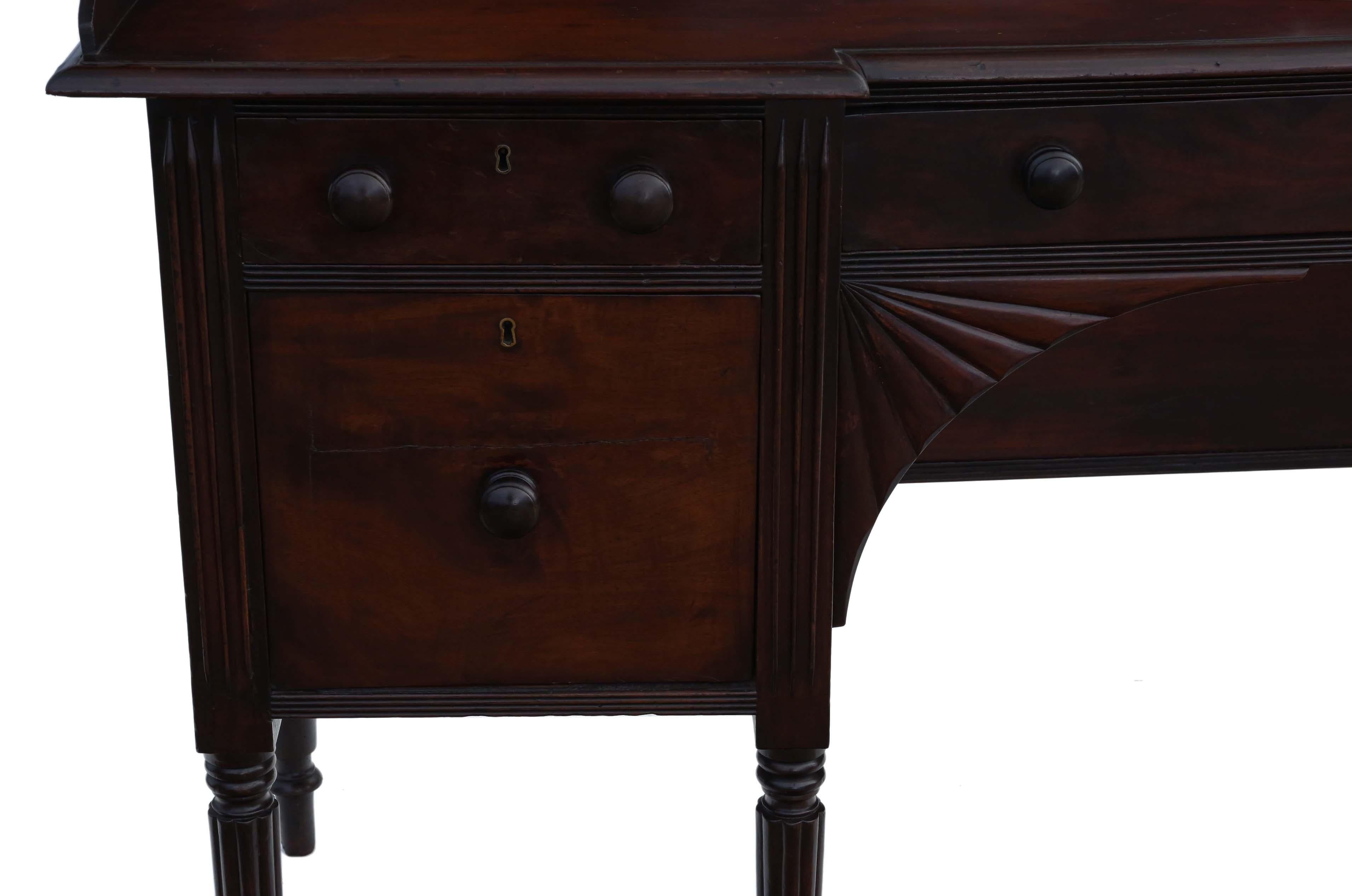 Large Regency Flame Mahogany Sideboard Chiffonier In Good Condition In Wisbech, Cambridgeshire