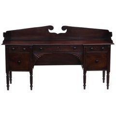Antique Large Regency Flame Mahogany Sideboard Chiffonier