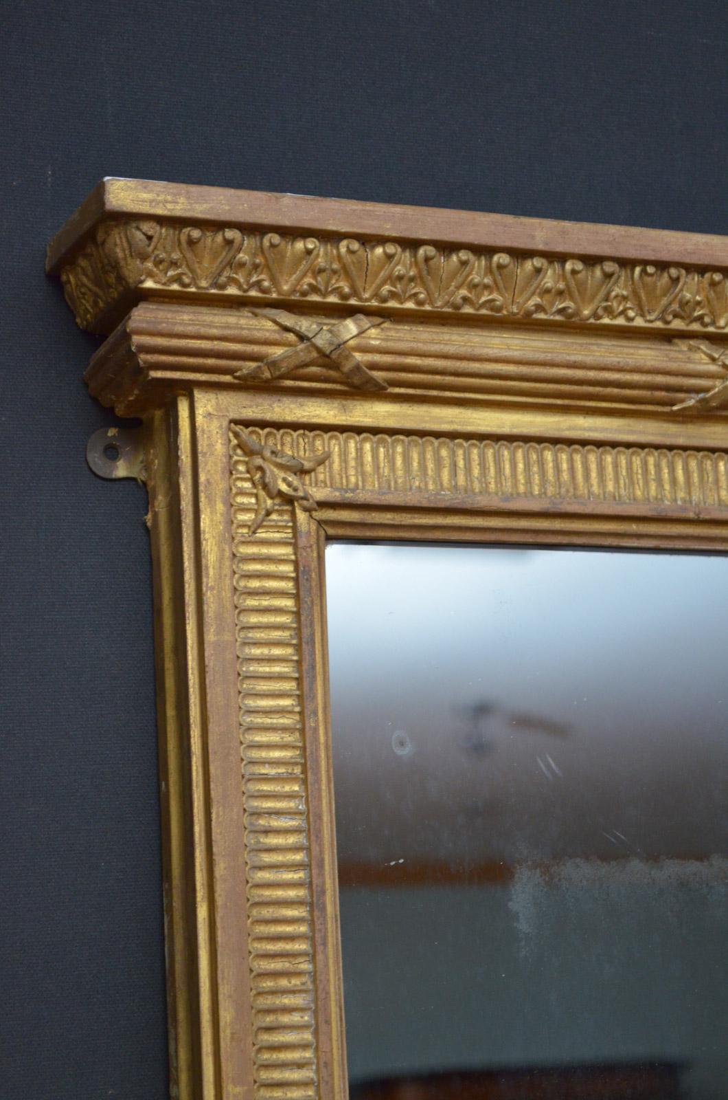 Early 19th Century Large Regency Gilt Mirror