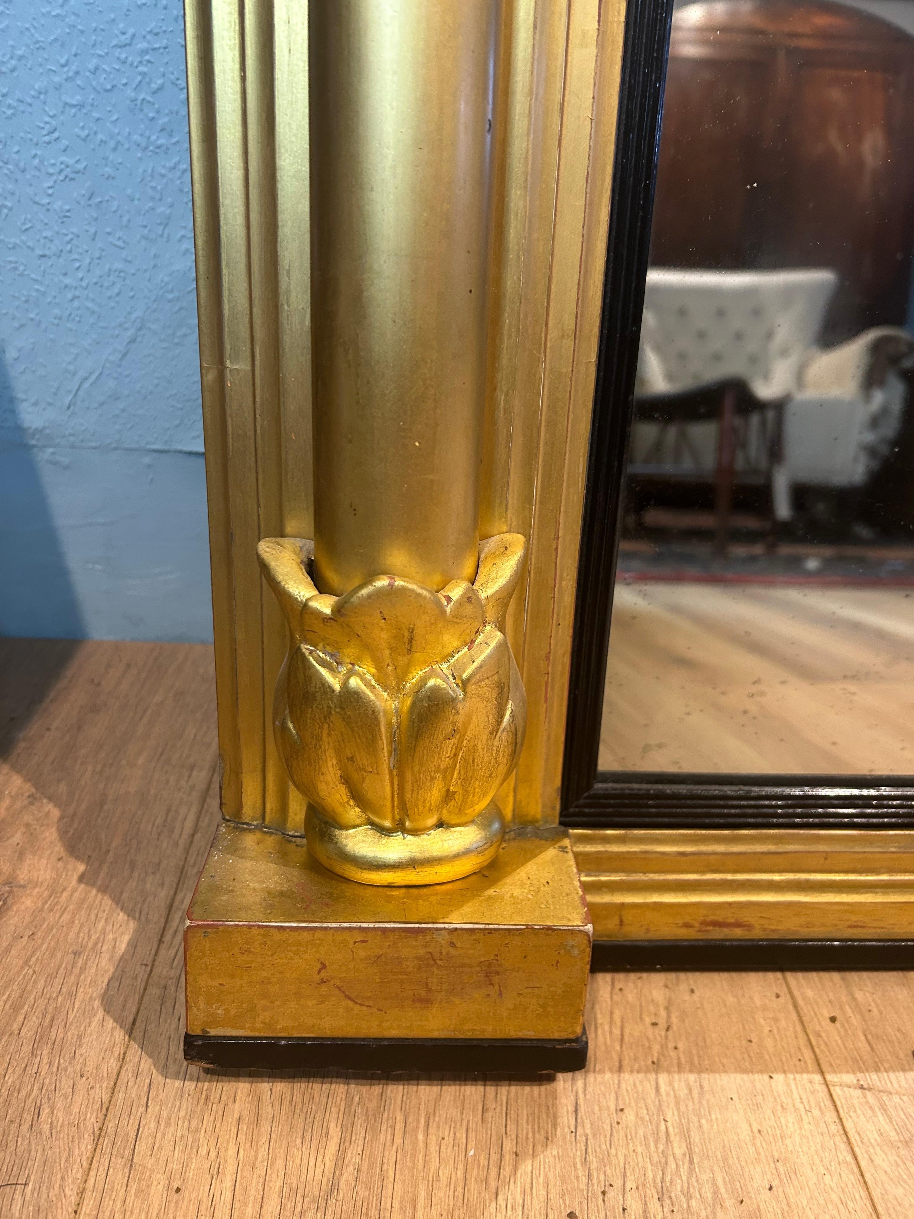Gran espejo sobremantel dorado William IV Inglés en venta