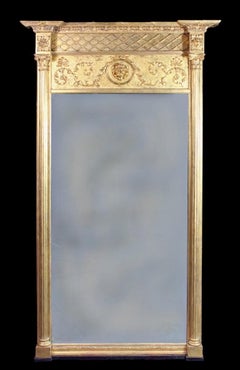Grande specchio da parete dorato in stile Regency di Thomas Fentham