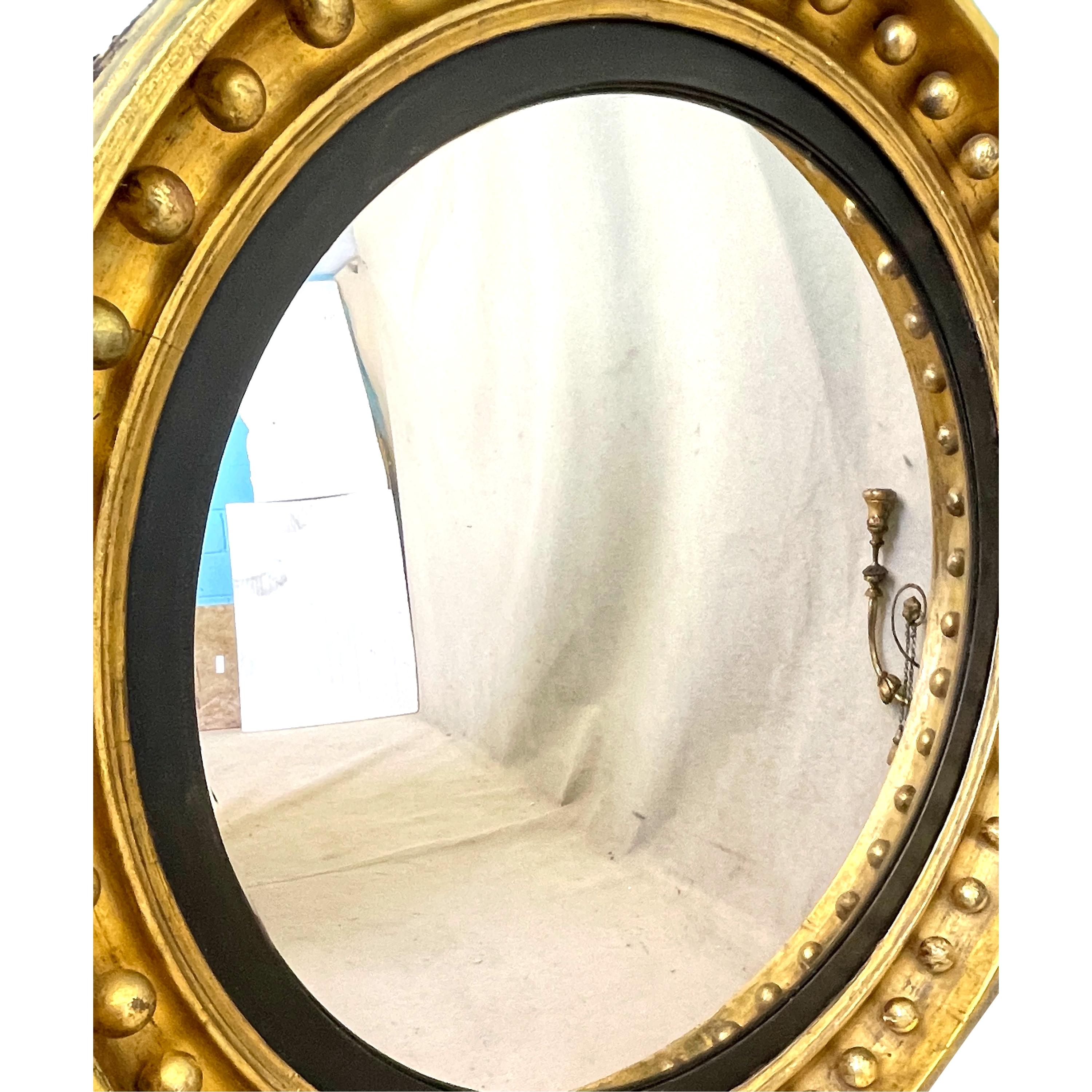 Large Regency Giltwood Convex Mirror In Good Condition In Bedfordshire, GB