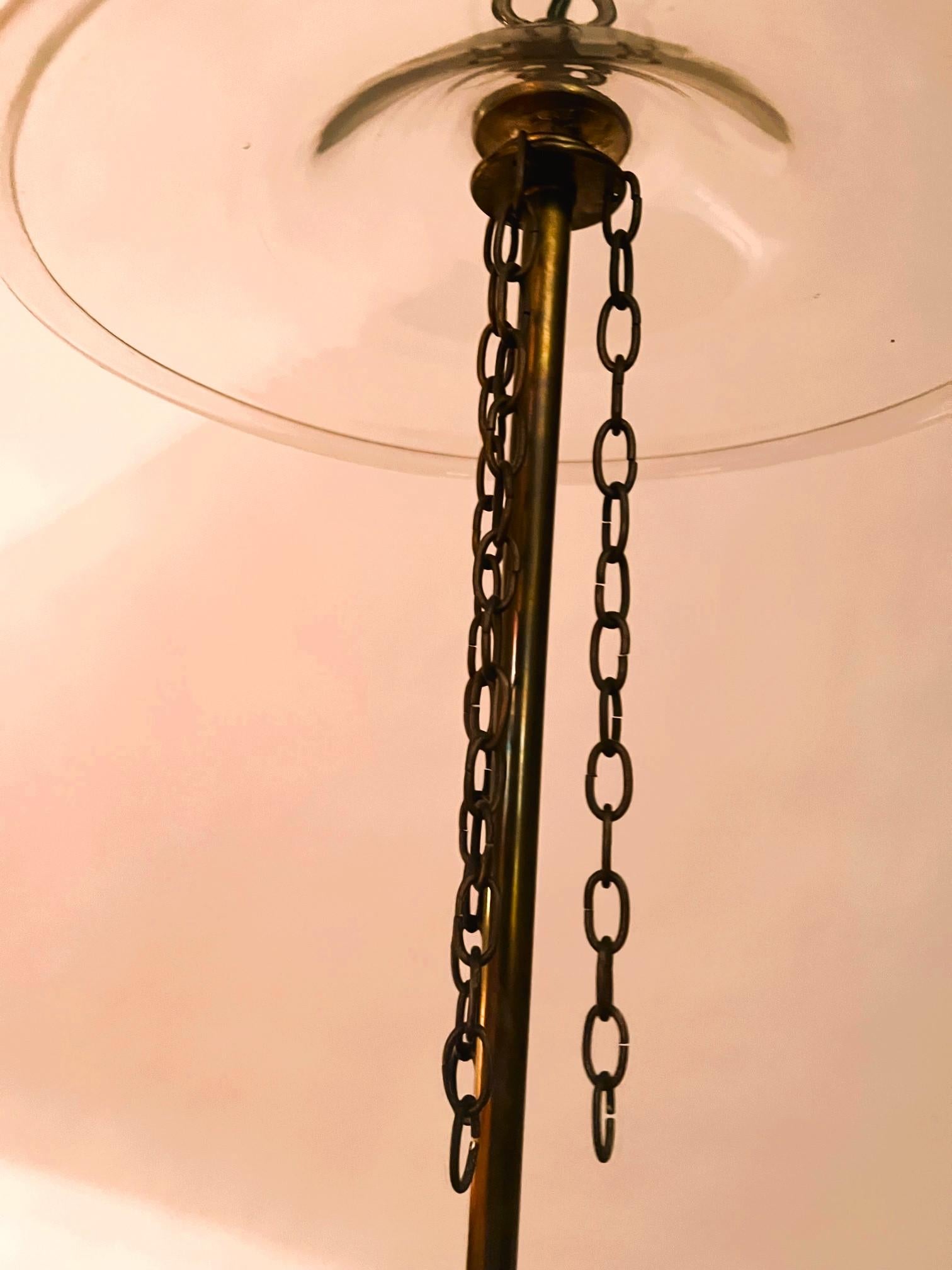 Large Regency Grape Pattern Hand Blown & Etched Bell Jar Lantern 3
