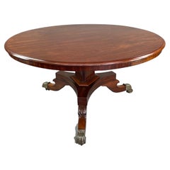 Antique Large Regency Mahogany round dining table centre table 