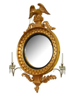 Large Regency period Convex mirror 69"