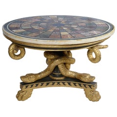 Grande table centrale en marbre d'époque Régence, vers 1820