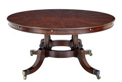 Large Regency revival English made mahogany jupe dining table