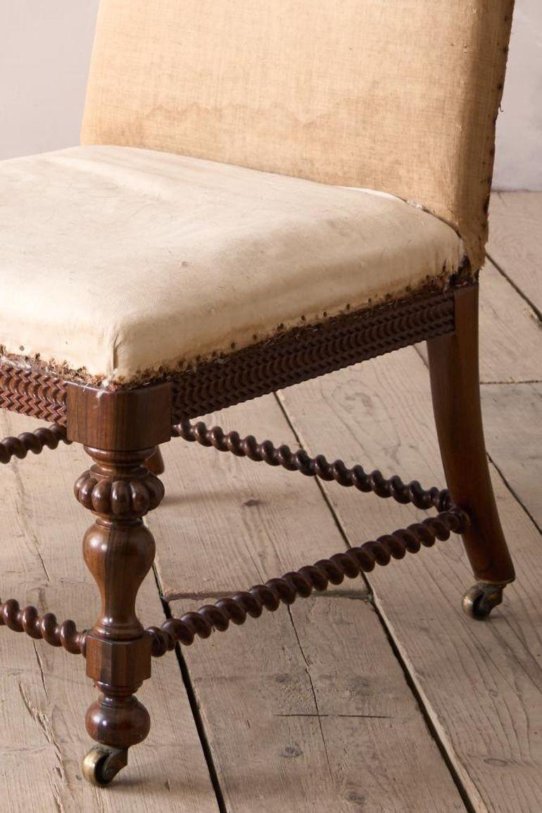 Grande chaise pantoufle Regency en bois de rose Bon état - En vente à Malton, GB