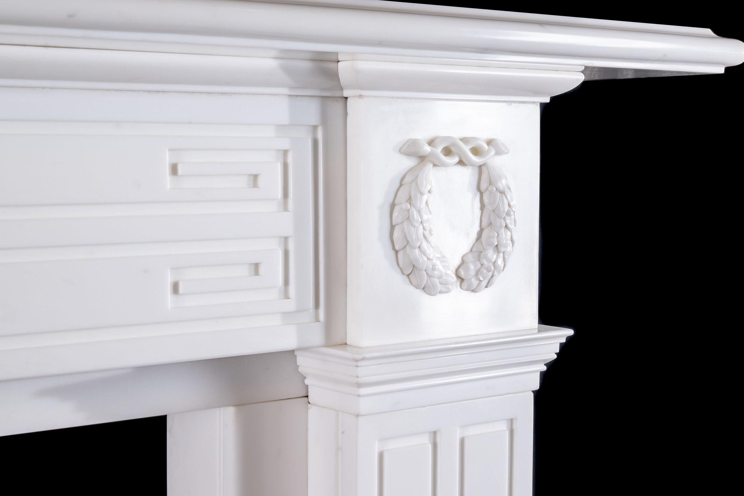Large Regency Statuary Marble Fireplace In Good Condition For Sale In London, GB
