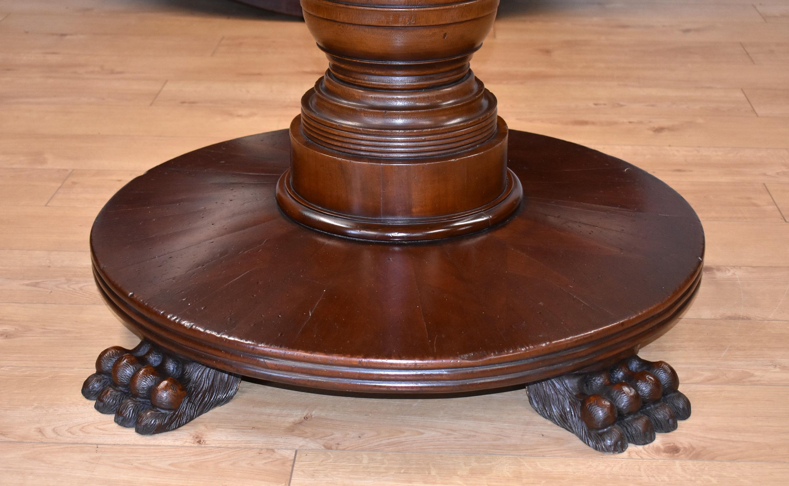 Large Regency Style Mahogany Circular Dining Table 1