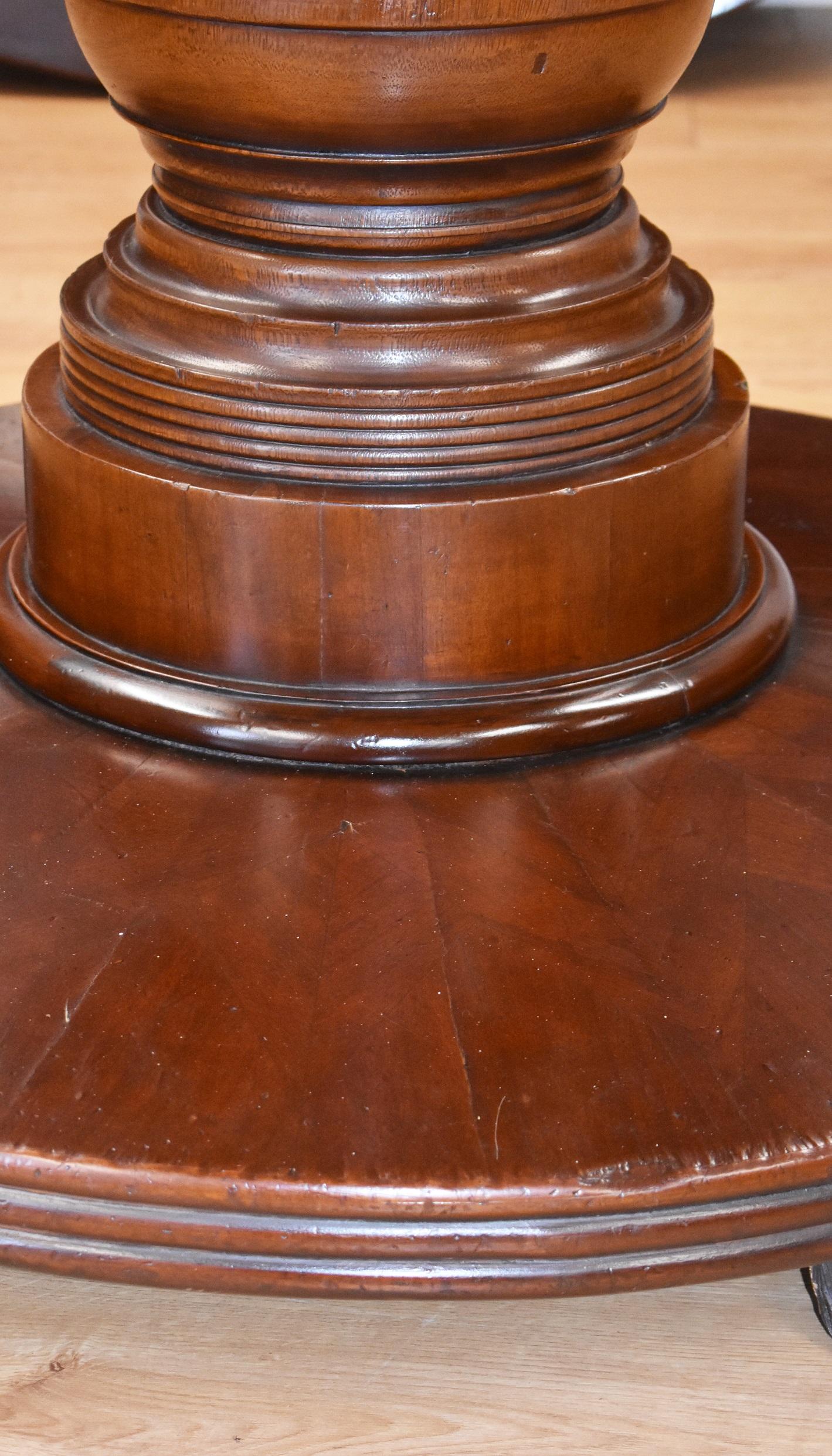 Large Regency Style Mahogany Circular Dining Table 2