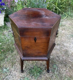 Large Regency Style Mahogany Wine Cooler or Cellarette on Stand, England, 19th C