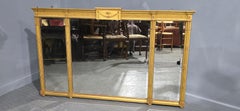 Large Regency Tryptich Gilt Overmantle Mirror
